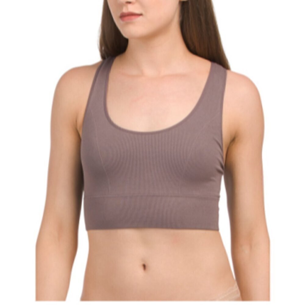 MAIDENFORM Bra Large Sparrow (Purple Brown)‎ Seamless Lounge Tank NWT 1585